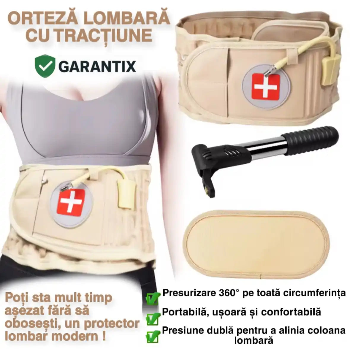 Ortezǎ Lombarǎ cu presiune reglabilǎ